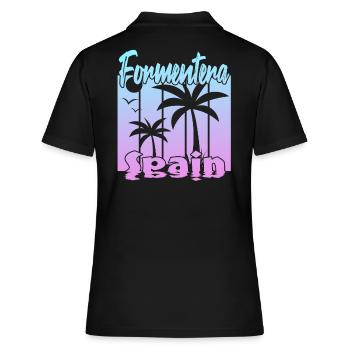 Formentera Spain - Frauen Polo Shirt - Schwarz - Hinten - Ailine (174cm)