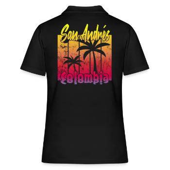 San Andrés Colombia - Frauen Polo Shirt - Schwarz - Hinten - Ailine (174cm)