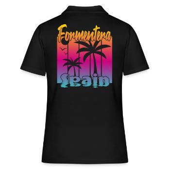 Formentera Spain - Frauen Polo Shirt - Schwarz - Hinten - Ailine (174cm)