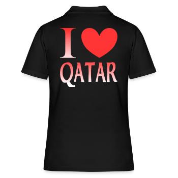 Ich liebe Katar - Frauen Polo Shirt - Schwarz - Hinten - Ailine (174cm)