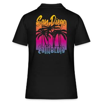 Vintage San Diego Californie - Polo Femme - noir - Dos - Ailine (174cm)