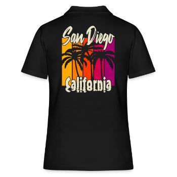 Vintage San Diego Californie - Polo Femme - noir - Dos - Ailine (174cm)