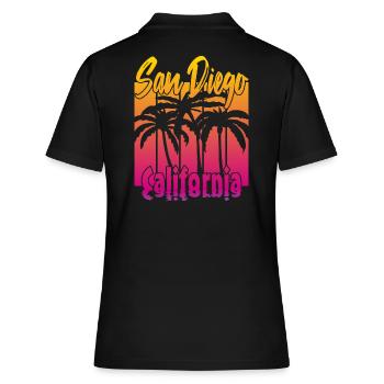 Vintage San Diego Californie - Polo Femme - noir - Dos - Ailine (174cm)