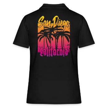 Vintage San Diego Californie - Polo Femme - noir - Dos - Ailine (174cm)