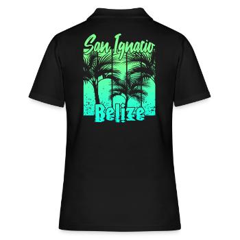 San Ignacio Belize - Frauen Polo Shirt - Schwarz - Hinten - Ailine (174cm)