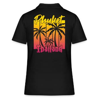 Phuket Thailand Sonnenuntergang - Frauen Polo Shirt - Schwarz - Hinten - Ailine (174cm)