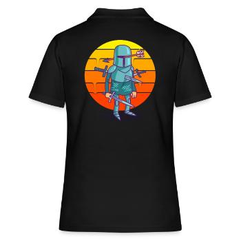 Cartoon Knight Sunset - Polo Femme - noir - Dos - Ailine (174cm)