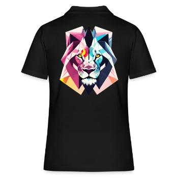 Polygon Löwe - Frauen Polo Shirt - Schwarz - Hinten - Ailine (174cm)