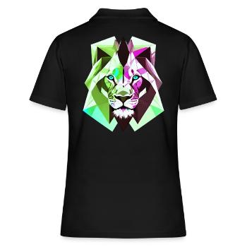 Polygon Löwe - Frauen Polo Shirt - Schwarz - Hinten - Ailine (174cm)