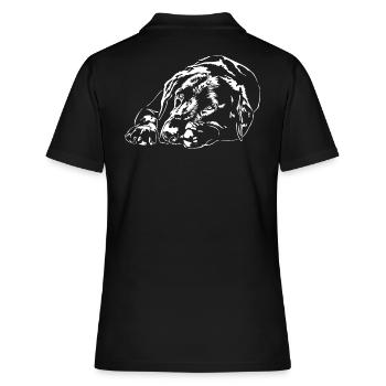 LABRADOR Retriever Labbi Hunde Portrait Wilsigns - Frauen Polo Shirt - Schwarz - Hinten - Ailine (174cm)