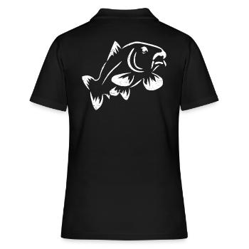 Karpfen - Frauen Polo Shirt - Schwarz - Hinten - Ailine (174cm)
