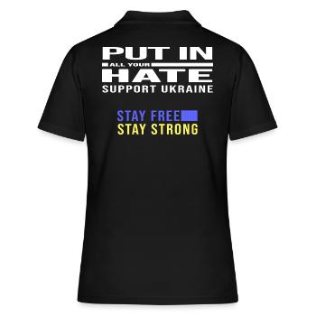 freedom ukraine peace no putin - Women's Polo Shirt - black - Back - Ailine (174cm)