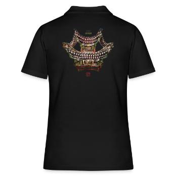 Chinesisch_Architektur im Sommerpalast_Jilan 1885 - Frauen Polo Shirt - Schwarz - Hinten - Ailine (174cm)