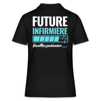 future infirmière - Polo Femme - noir - Dos - Ailine (174cm)