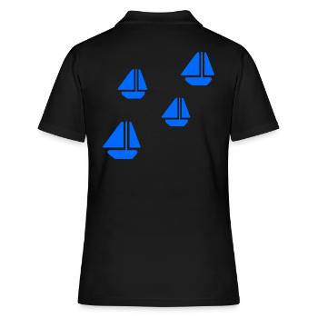 SEGELBOOTE - Frauen Polo Shirt - Schwarz - Hinten - Ailine (174cm)