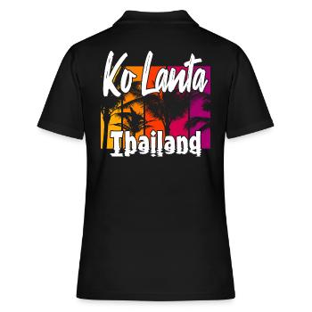 Ko Lanta Thailand - Frauen Polo Shirt - Schwarz - Hinten - Ailine (174cm)