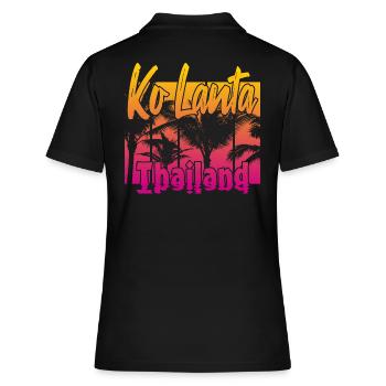 Ko Lanta Thailand - Frauen Polo Shirt - Schwarz - Hinten - Ailine (174cm)