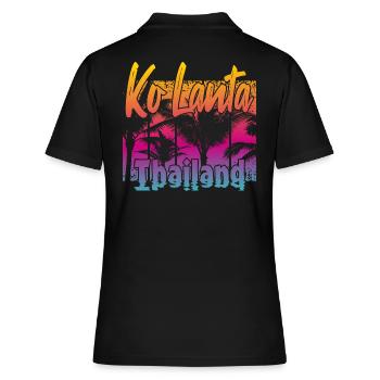 Ko Lanta Thailand - Frauen Polo Shirt - Schwarz - Hinten - Ailine (174cm)