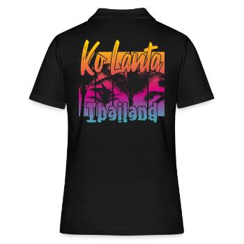 Ko Lanta Thailand - Frauen Polo Shirt - Schwarz - Hinten - Ailine (174cm)