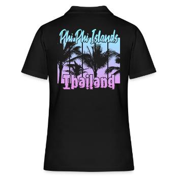 Phi Phi Islands Thailand - Frauen Polo Shirt - Schwarz - Hinten - Ailine (174cm)