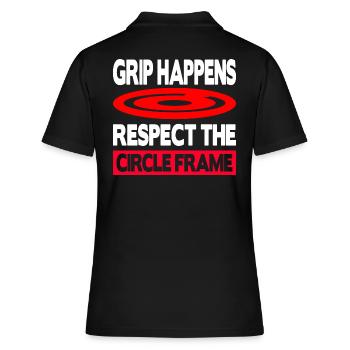 Grip Happens Respectez le cadre circulaire - Polo Femme - noir - Dos - Ailine (174cm)