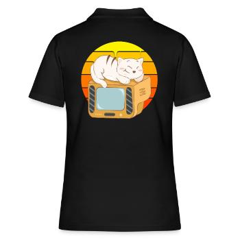 Cat Tv Coucher de soleil - Polo Femme - noir - Dos - Ailine (174cm)