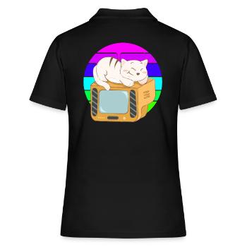Cat Tv Coucher de soleil - Polo Femme - noir - Dos - Ailine (174cm)