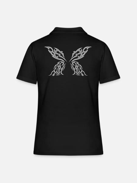 Ailes en métal chromé - Polo Femme - noir