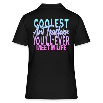 The coolest art teacher - Women's Polo Shirt - black - Back - Ailine (174cm)