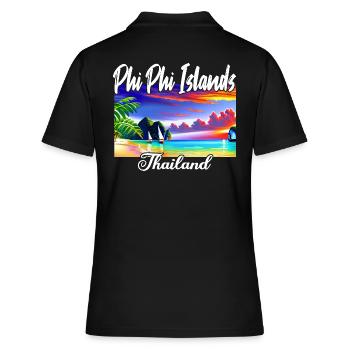 Phi Phi Island Thailand - Frauen Polo Shirt - Schwarz - Hinten - Ailine (174cm)