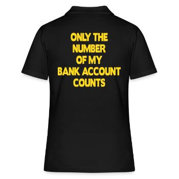 Seul le numéro de mon compte bancaire compte - Polo Femme - noir - Dos - Ailine (174cm)