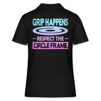 Grip Happens Respectez le cadre circulaire - Polo Femme - noir - Dos - Ailine (174cm)
