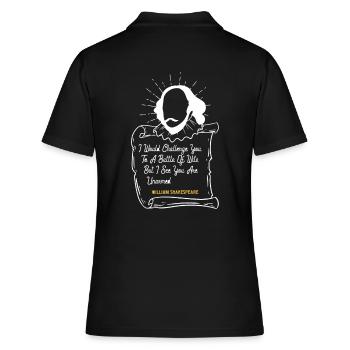 Shakespeare Sarcastic Quote Funny - Polo Femme - noir - Dos - Ailine (174cm)