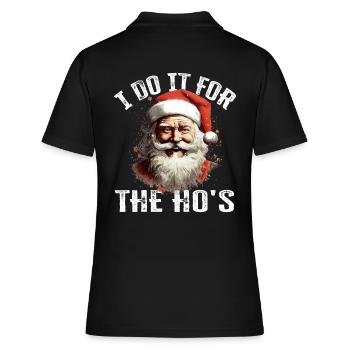 Christmas I Do It For The Ho's lustiger Spruch - Frauen Polo Shirt - Schwarz - Hinten - Ailine (174cm)