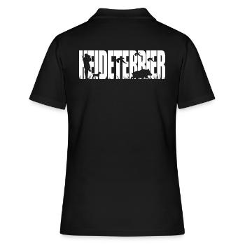 HEIDETERRIER Jagdhund Jagdhunde Wilsigns - Frauen Polo Shirt - Schwarz - Hinten - Ailine (174cm)