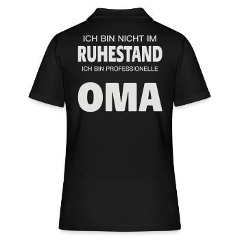 Rentnerin Professionelle Oma im Ruhestand Rente - Frauen Polo Shirt - Schwarz - Hinten - Ailine (174cm)