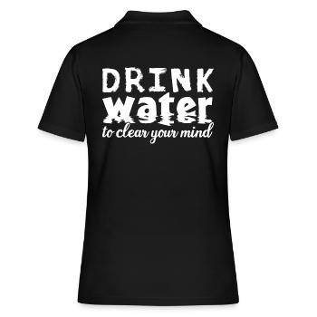 Drink Water - Frauen Polo Shirt - Schwarz - Hinten - Ailine (174cm)