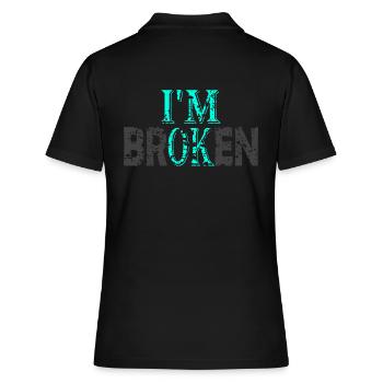 i'm broken - Women's Polo Shirt - black - Back - Ailine (174cm)