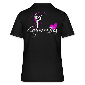 turnen bodenturnen rhytmische sportgymnastik - Frauen Polo Shirt - Schwarz - Hinten - Ailine (174cm)