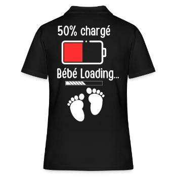 Baby-Ladeakku 50% - Frauen Polo Shirt - Schwarz - Hinten - Ailine (174cm)