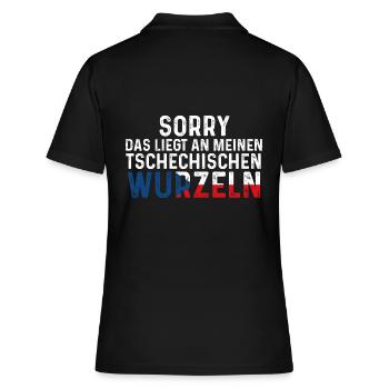 Tschechische Wurzeln Tscheche Tschechien - Frauen Polo Shirt - Schwarz - Hinten - Ailine (174cm)