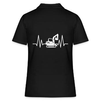 Opérateur de pelle Opérateur de machine Heartbeat Excavator - Polo Femme - noir - Dos - Ailine (174cm)