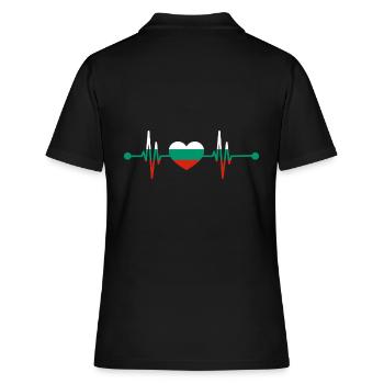 Herzschlag Balkan Bulgare Bulgarien - Frauen Polo Shirt - Schwarz - Hinten - Ailine (174cm)