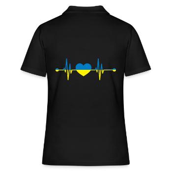 Herzschlag Ukrainer Ukraine - Frauen Polo Shirt - Schwarz - Hinten - Ailine (174cm)