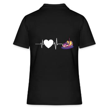 Autoscooter Kirmes Herzschlag - Frauen Polo Shirt - Schwarz - Hinten - Ailine (174cm)