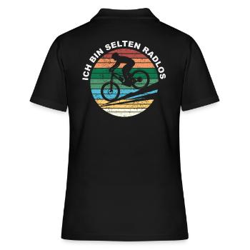 Ich Bin Selten Radlos - Fahrrad - Frauen Polo Shirt - Schwarz - Hinten - Ailine (174cm)