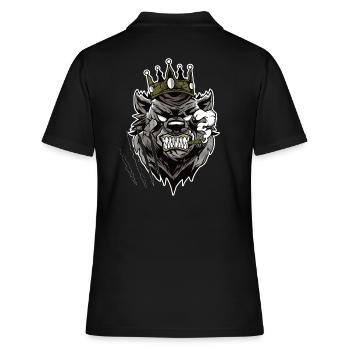 Bear King, Bären König Geschenk - Frauen Polo Shirt - Schwarz - Hinten - Ailine (174cm)