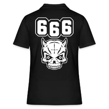 Teufel 666 - Frauen Polo Shirt - Schwarz - Hinten - Ailine (174cm)