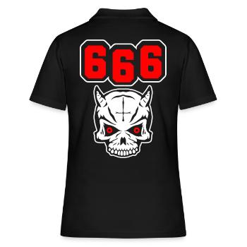 666 - Frauen Polo Shirt - Schwarz - Hinten - Ailine (174cm)