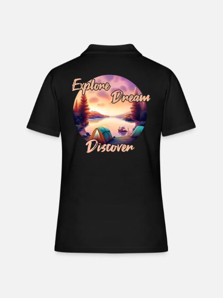 Camping Aventure Explorer Dream Discover - Polo Femme - noir